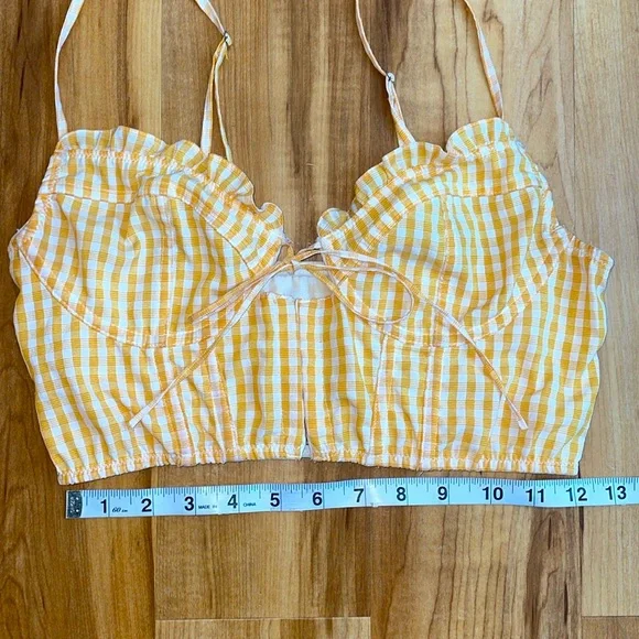 Out From Under yellow gingham corset top size M - Picture 9 of 10